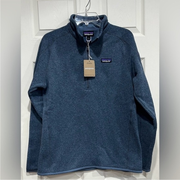 Patagonia Women's XL Better Sweater 1/4 Zip Pullover Utility Blue NWT - Picture 1 of 10